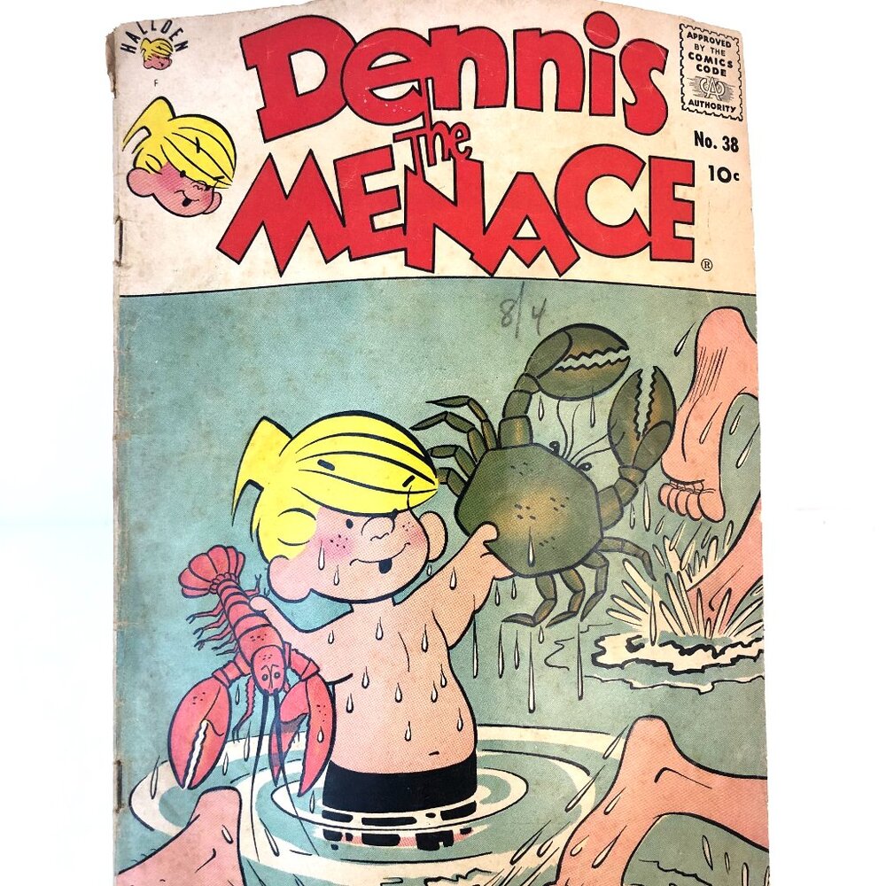 Dennis the Menace #38, Vintage 1959 Comic Book, Hallden Publishing, Comics Code